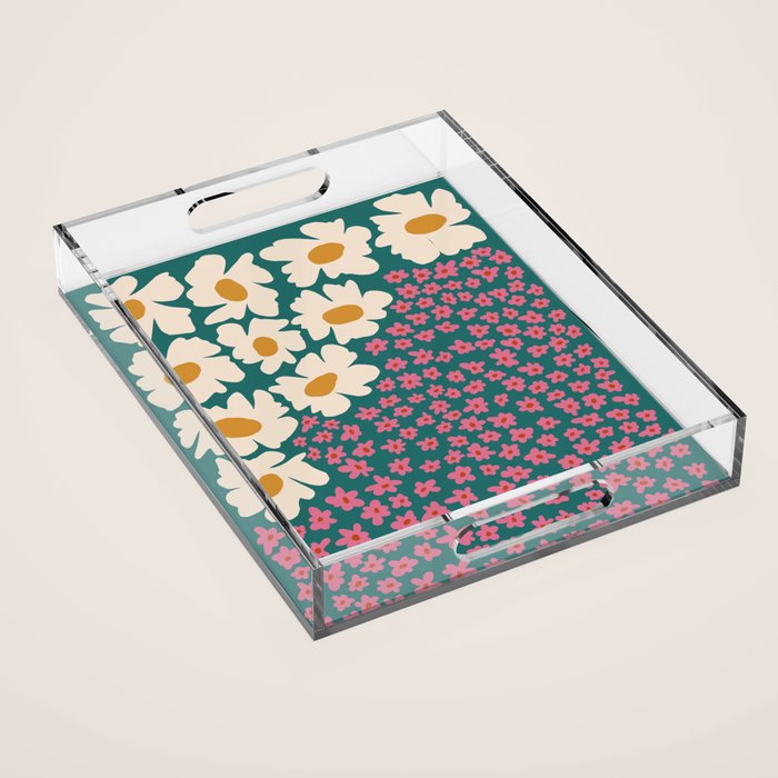 Pop-art abstract flower 2 Acrylic Tray Gallery Image 1