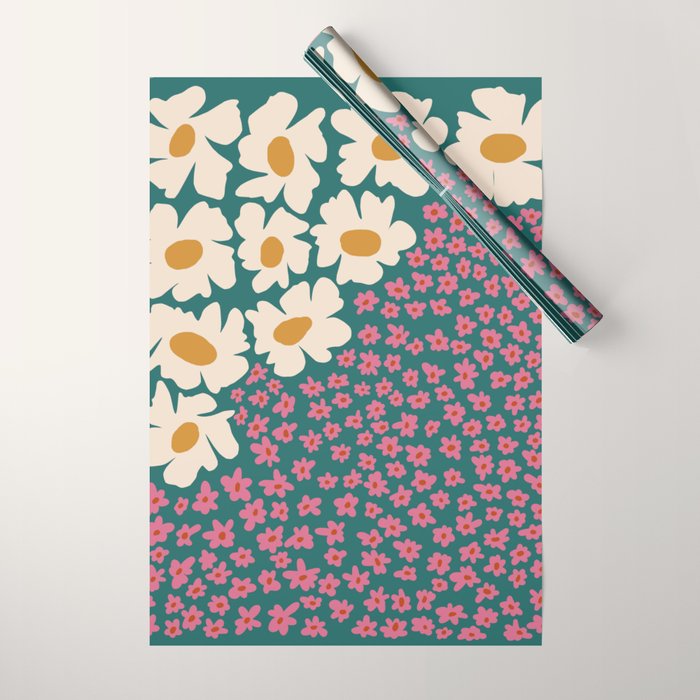 Pop-art abstract flower 2 Wrapping Paper Gallery Image 1