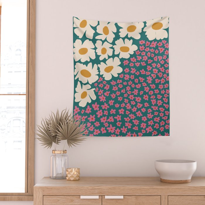 Pop-art abstract flower 2 Wall Tapestry Gallery Image 2