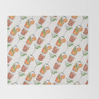Classic Cocktails  - 1960s Watercolor Lineup Throw Blanket Gallery Image 2