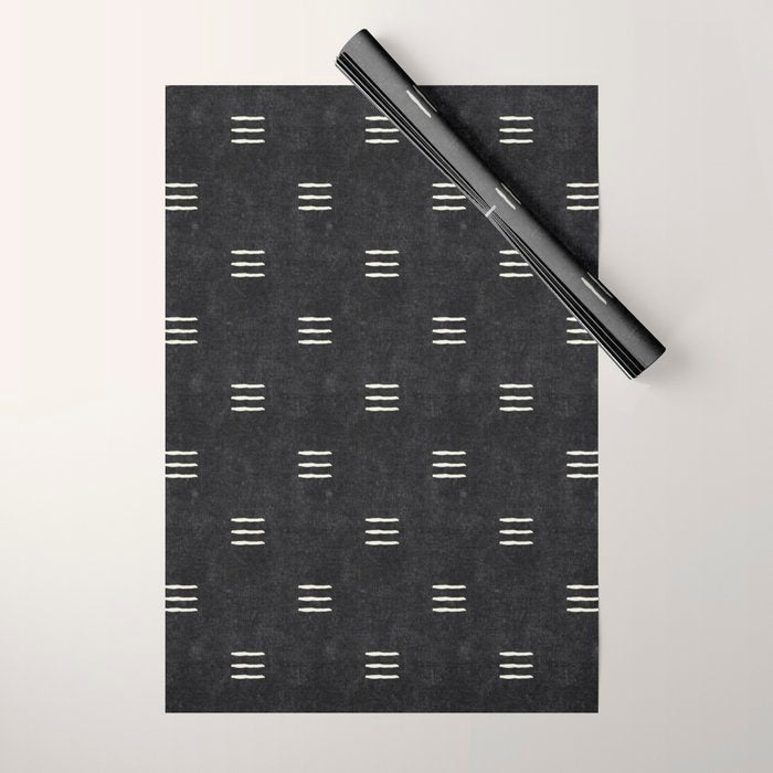 triple dash - onyx Wrapping Paper Gallery Image 1