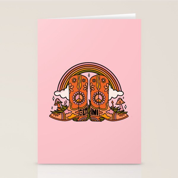 Gemini Cowboy Boots Stationery Card Gallery Image 2