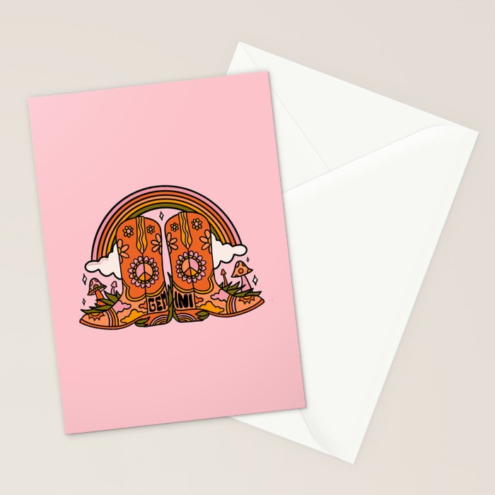 Gemini Cowboy Boots Stationery Card Gallery Image 2