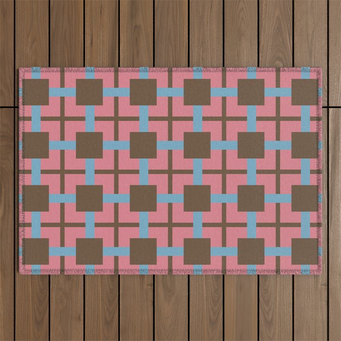 Geometric Warm Revival Block Outdoor Rug Gallery Image 1