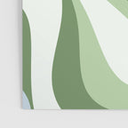 Mod Swirl Retro Abstract Pattern in Olive Sage Green and Light Blue Poster Gallery Image 3