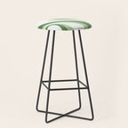Mod Swirl Retro Abstract Pattern in Olive Sage Green and Light Blue Stool Gallery Image 1