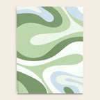 Mod Swirl Retro Abstract Pattern in Olive Sage Green and Light Blue Notebook Gallery Image 4
