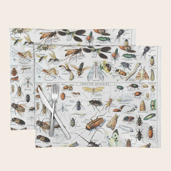 Insects Illustrations by Millot and Larousse Placemat Gallery Image 1