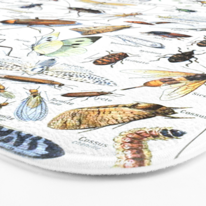 Insects Illustrations by Millot and Larousse Bath Mat Gallery Image 3