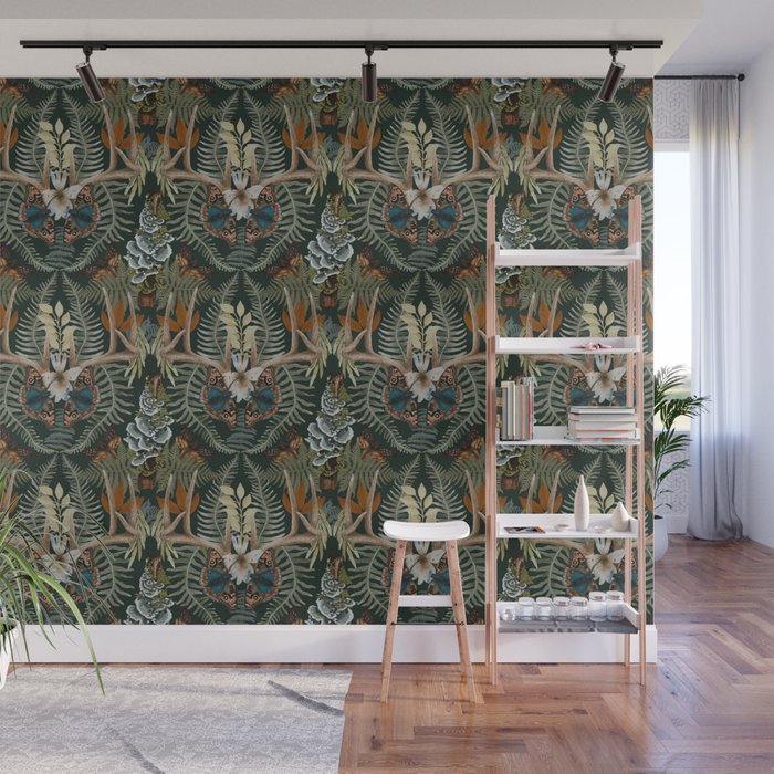 Whimsical Deer Antlers Wall Mural Gallery Image 1