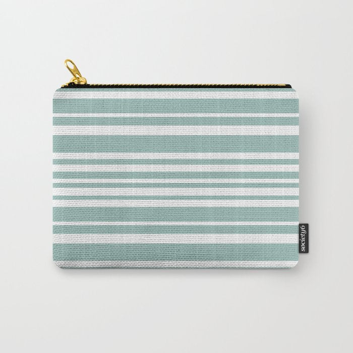 Classic Stripes XXXVII - Sage Green Carry All Pouch Gallery Image 1
