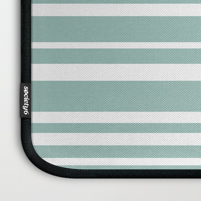 Classic Stripes XXXVII - Sage Green Laptop Sleeve Gallery Image 3
