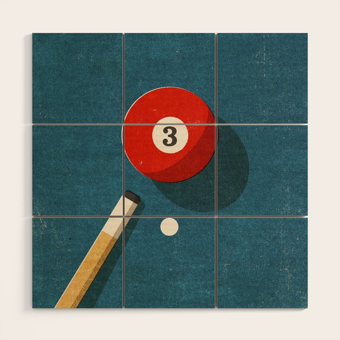 BILLIARDS / Ball 3 Wood Wall Art Gallery Image 1