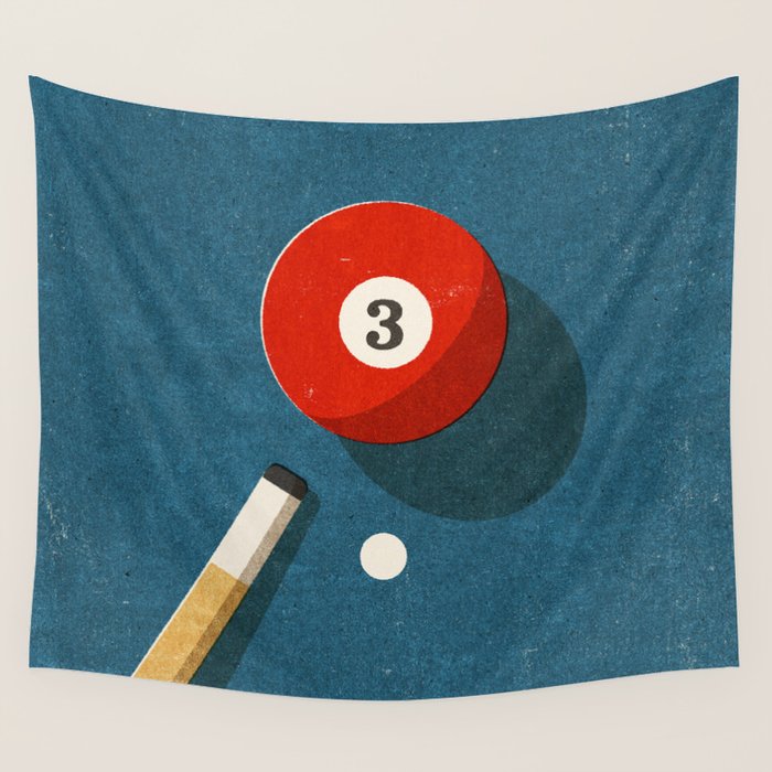 BILLIARDS / Ball 3 Wall Tapestry Gallery Image 4