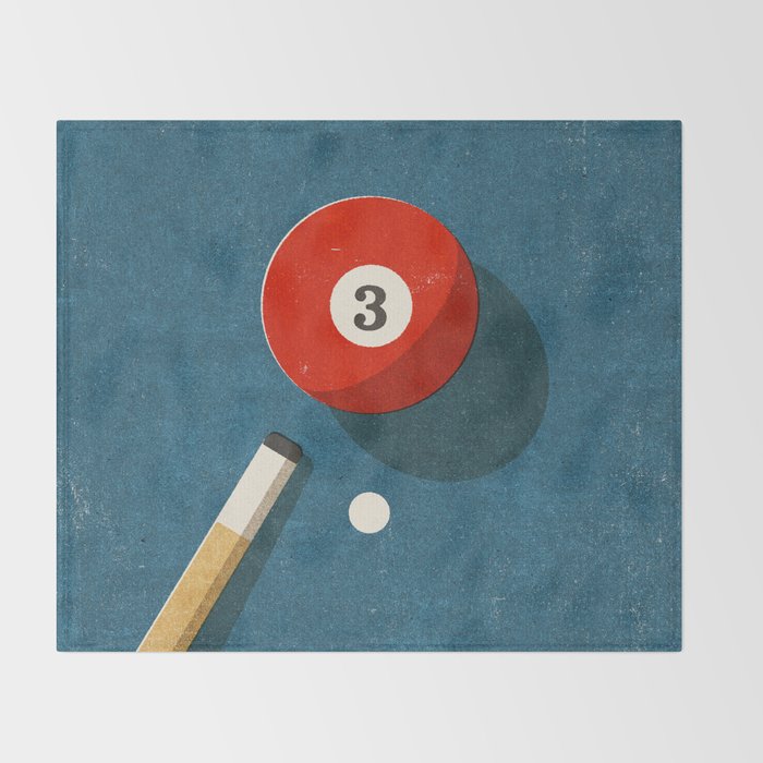 BILLIARDS / Ball 3 Throw Blanket Gallery Image 2