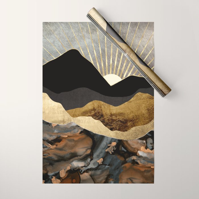 Copper and Gold Mountains Wrapping Paper Gallery Image 1