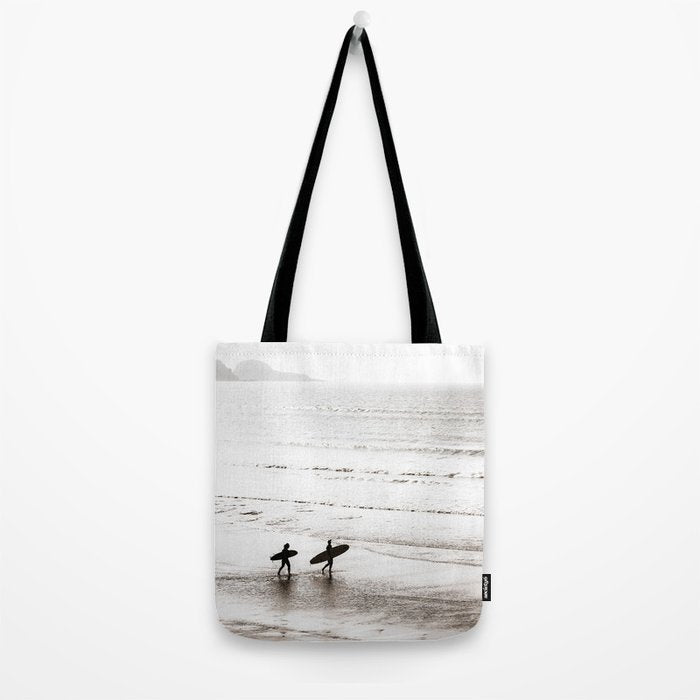 Surfer Black and White Tote Bag Gallery Image 2
