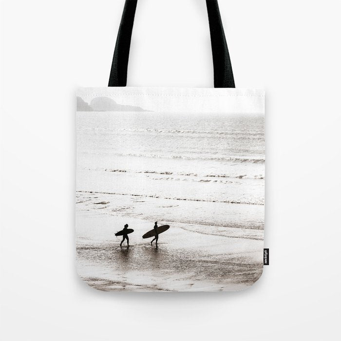 Surfer Black and White Tote Bag Gallery Image 1