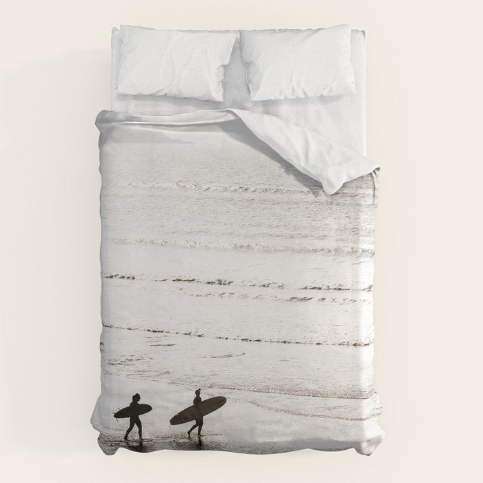 Surfer Black and White Duvet Cover