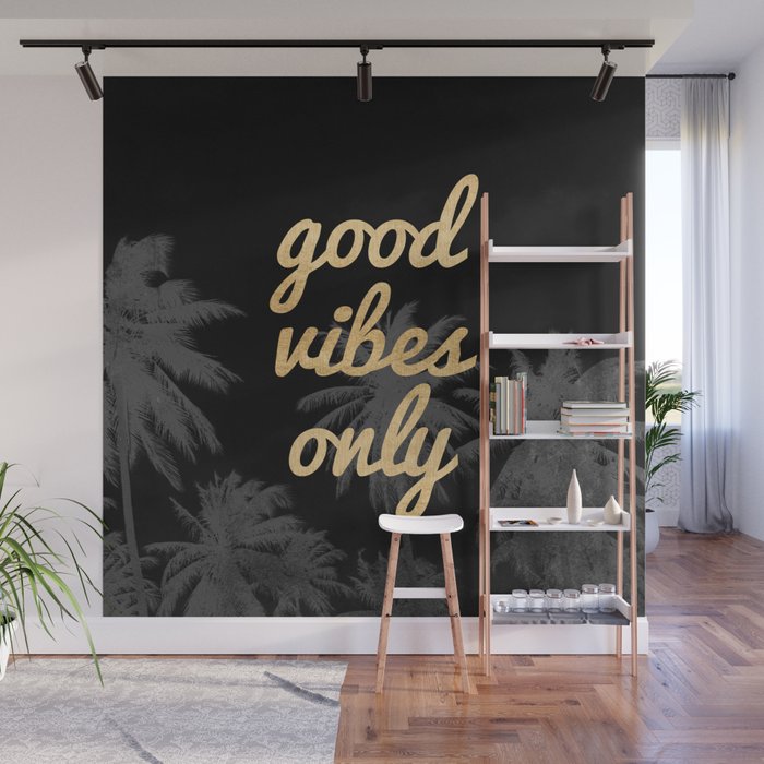 Good Vibes Only Palm Trees Wall Mural Gallery Image 1