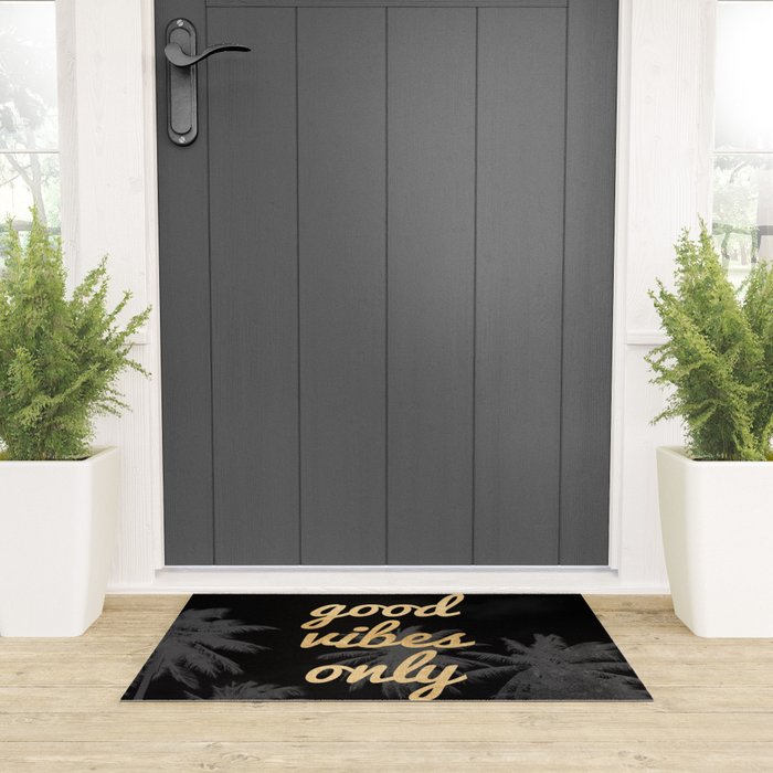 Good Vibes Only Palm Trees Welcome Mat Gallery Image 3