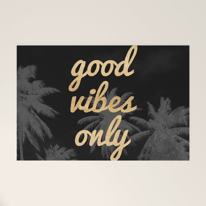Good Vibes Only Palm Trees Welcome Mat Gallery Image 1
