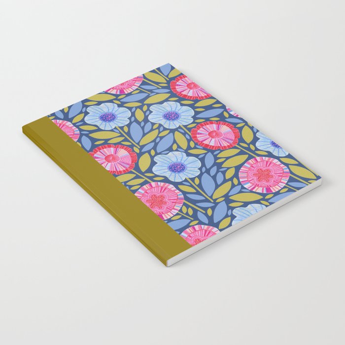 Folk Floral Blossoms in Eggplant Purple Notebook Gallery Image 2