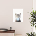 Baby Wolf Blowing Blue Bubble Gum, Baby Boy, Kids, Baby Animals Art Print by Synplus Poster Gallery Image 2