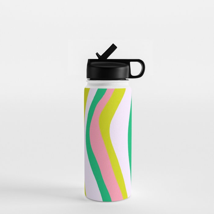 Retro Ribbon Stripes Water Bottle Gallery Image 1