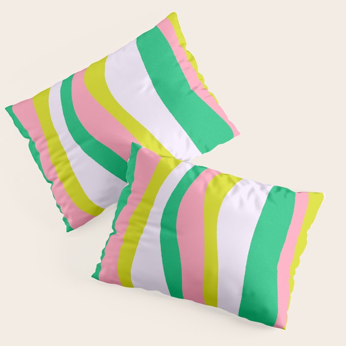 Retro Ribbon Stripes Pillow Sham Gallery Image 3