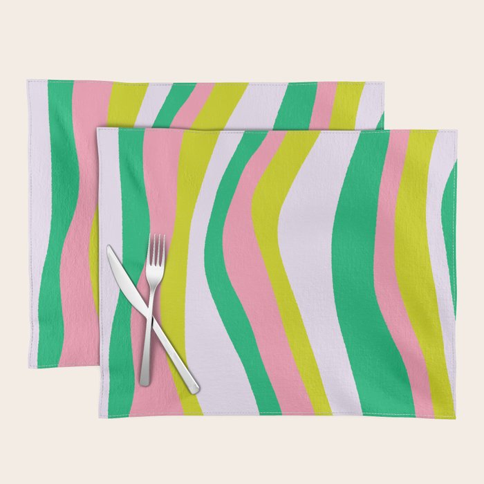 Retro Ribbon Stripes Placemat Gallery Image 1
