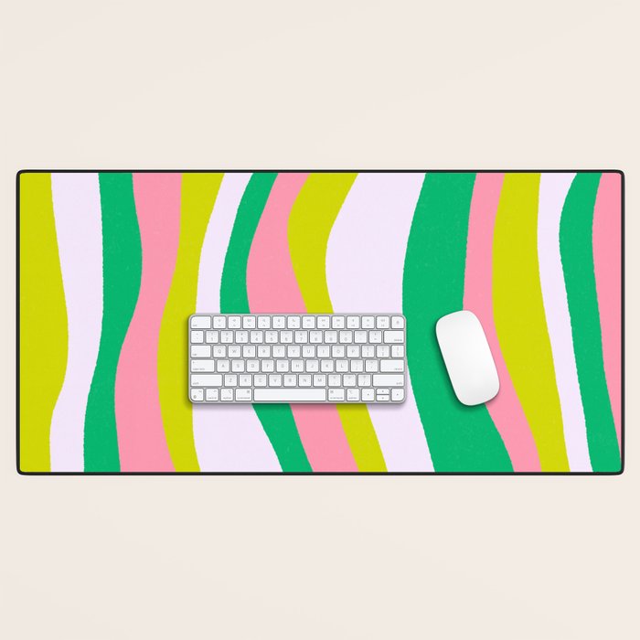 Retro Ribbon Stripes Desk Mat Gallery Image 1