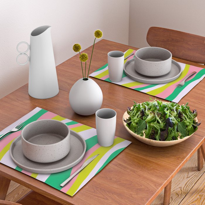 Retro Ribbon Stripes Placemat Gallery Image 2