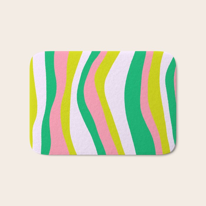 Retro Ribbon Stripes Bath Mat Gallery Image 1