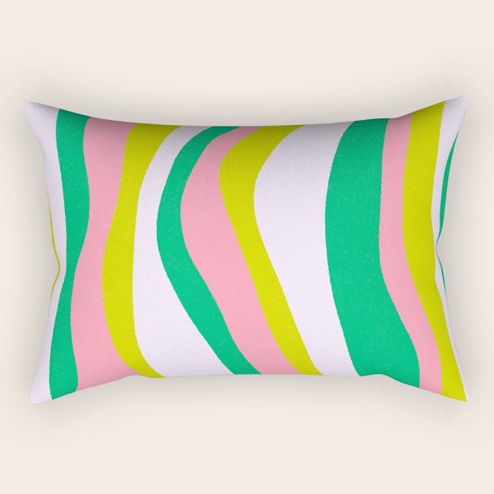 Retro Ribbon Stripes Rectangular Pillow Gallery Image 2