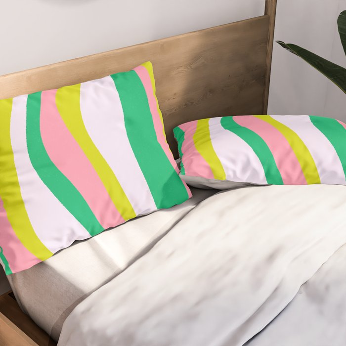 Retro Ribbon Stripes Pillow Sham Gallery Image 2