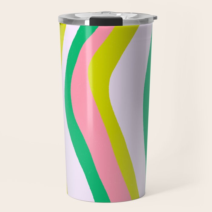 Retro Ribbon Stripes Travel Mug Gallery Image 1
