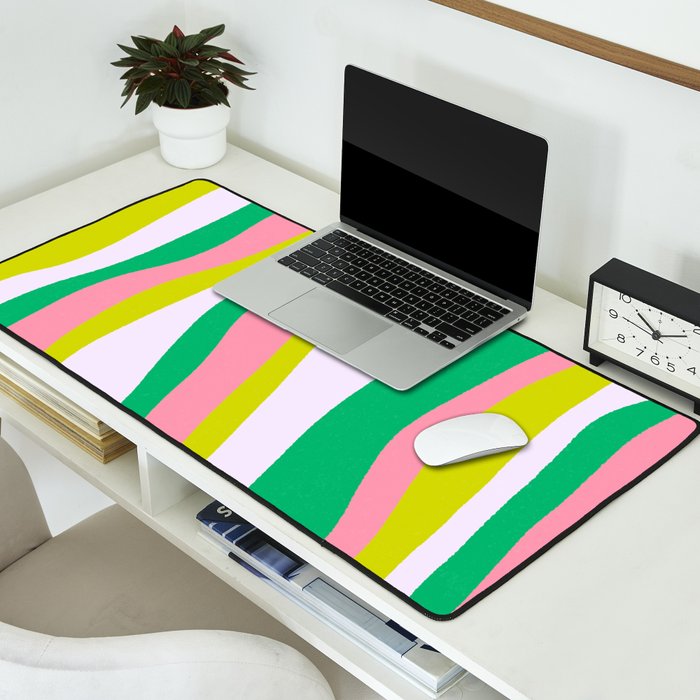 Retro Ribbon Stripes Desk Mat Gallery Image 2