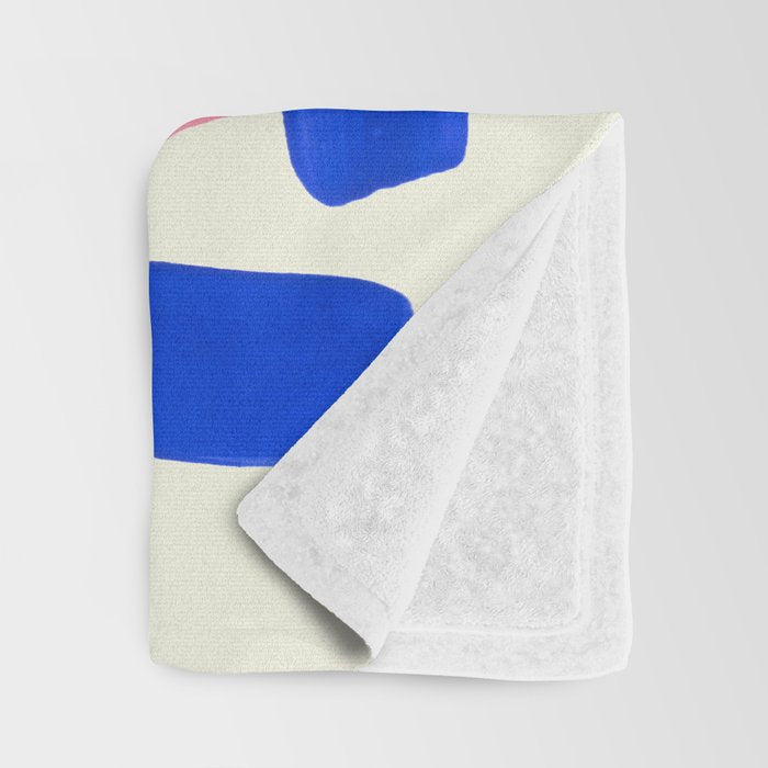 Tribal Pink Blue Fun Colorful Mid Century Modern Abstract Painting Shapes Pattern Throw Blanket Gallery Image 3