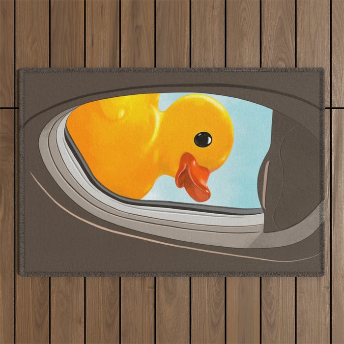 Hello! Yellow Duck Outdoor Rug Gallery Image 1
