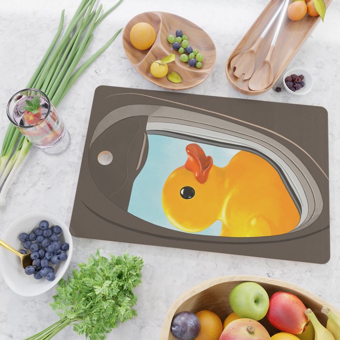 Hello! Yellow Duck Cutting Board Gallery Image 2