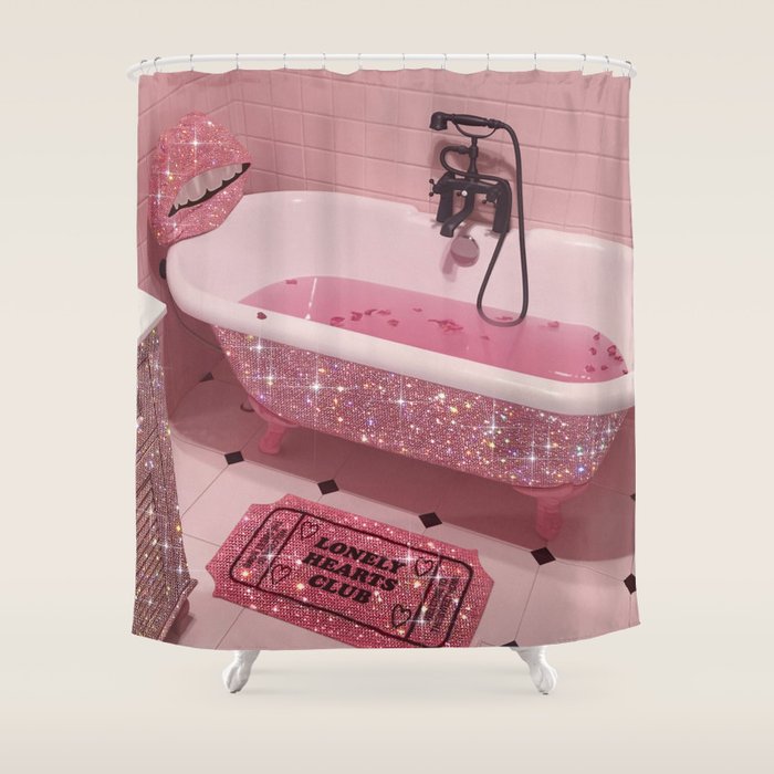 MAGIC BATHROOM | pink | pastel | shower | aesthetic | meme | funny | girly | positive | glitter  Shower Curtain Gallery Image 1