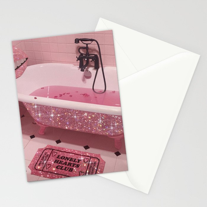 MAGIC BATHROOM | pink | pastel | shower | aesthetic | meme | funny | girly | positive | glitter  Stationery Card Gallery Image 2