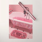 MAGIC BATHROOM | pink | pastel | shower | aesthetic | meme | funny | girly | positive | glitter  Wrapping Paper Gallery Image 1
