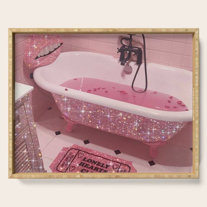 MAGIC BATHROOM | pink | pastel | shower | aesthetic | meme | funny | girly | positive | glitter  Serving Tray Gallery Image 1