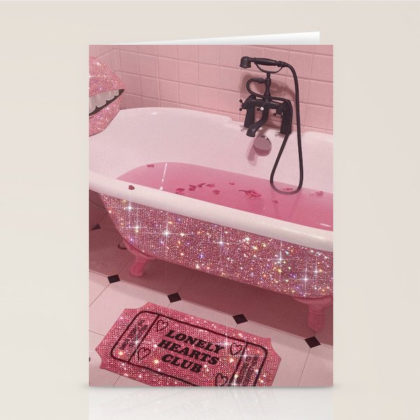 MAGIC BATHROOM | pink | pastel | shower | aesthetic | meme | funny | girly | positive | glitter  Stationery Card Gallery Image 2