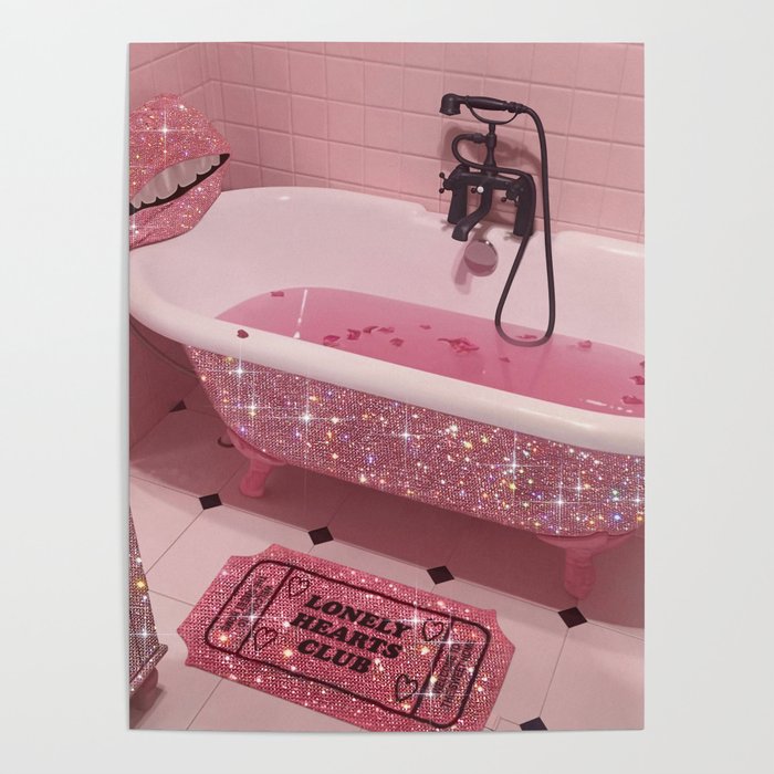 MAGIC BATHROOM | pink | pastel | shower | aesthetic | meme | funny | girly | positive | glitter  Poster Gallery Image 1