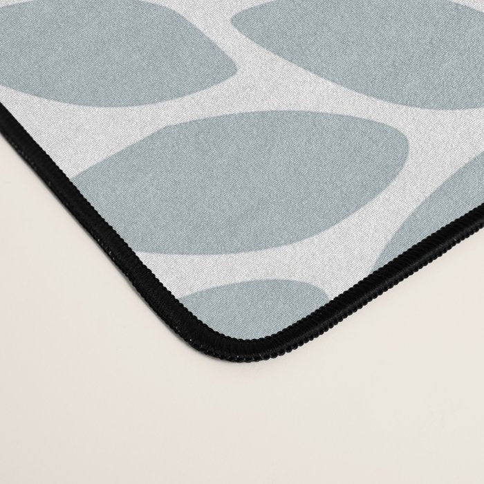 Floral Pattern, Aqua, Teal, Turquoise and Gray Desk Mat Gallery Image 4