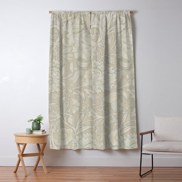 William Morris Vintage Double Bough Cream Pewter Window Curtain Gallery Image 5