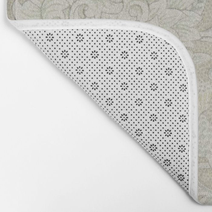 William Morris Vintage Double Bough Cream Pewter Bath Mat Gallery Image 2